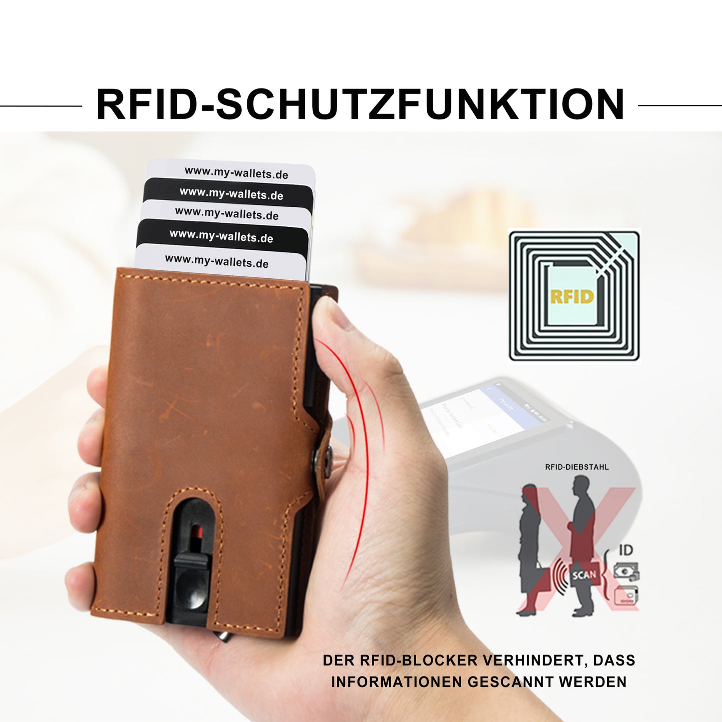 My-Wallets | Minimalistisch mit Münzfach | Hochwertiges Echtleder
