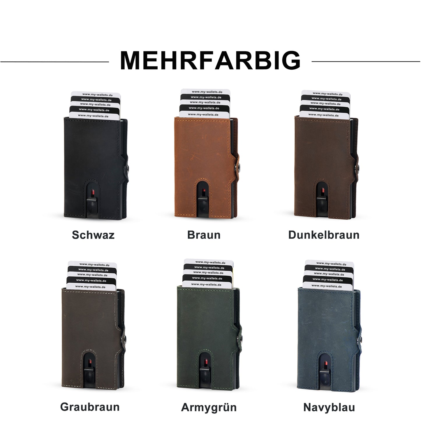 My-Wallets | Minimalistisch mit Münzfach | Hochwertiges Echtleder