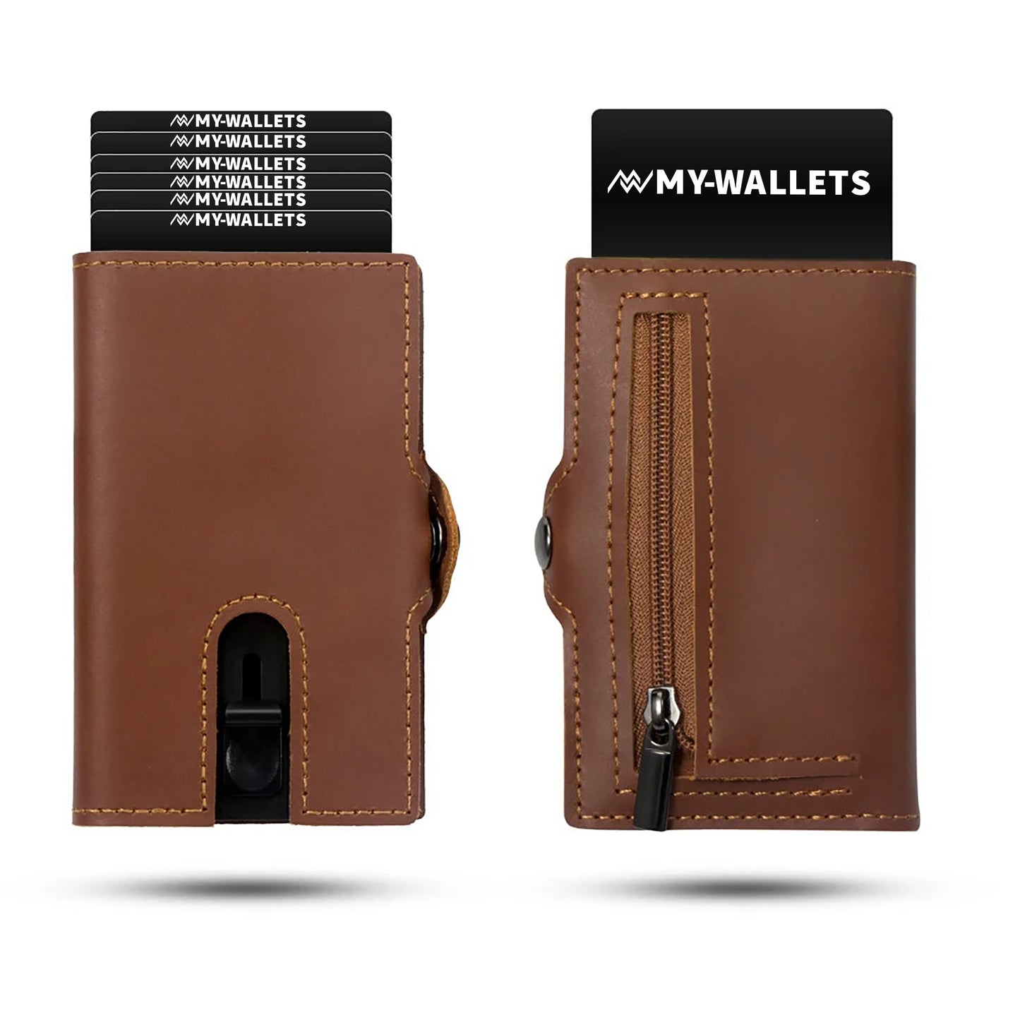 My-Wallets | Minimalistisch mit Münzfach | Hochwertiges Echtleder