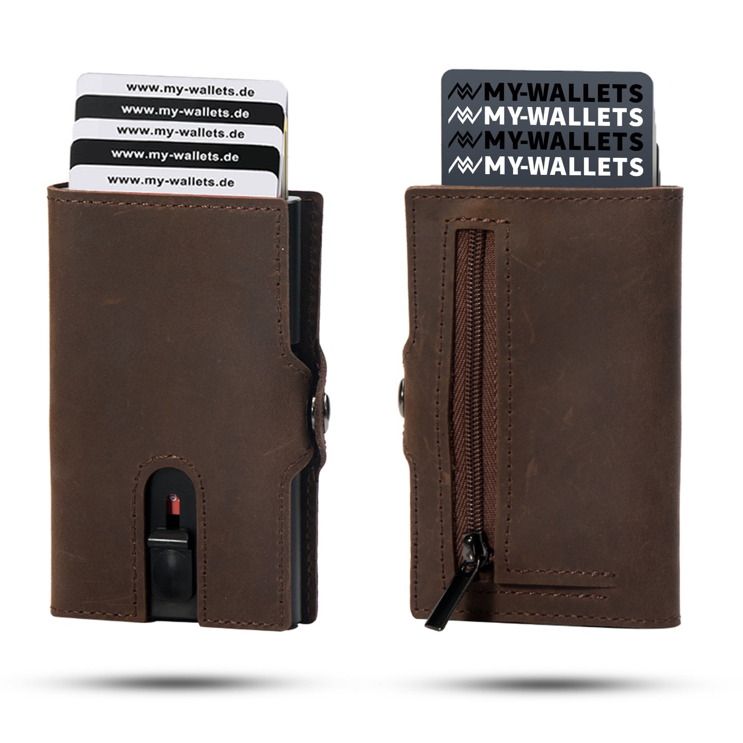 My-Wallets | Minimalistisch mit Münzfach | Hochwertiges Echtleder