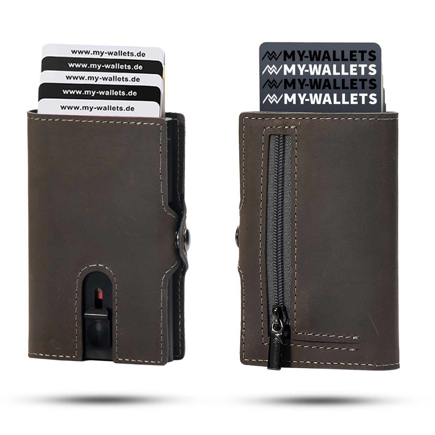 My-Wallets | Minimalistisch mit Münzfach | Hochwertiges Echtleder