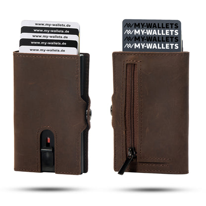 My-Wallets | Minimalistisch mit Münzfach | Hochwertiges Echtleder