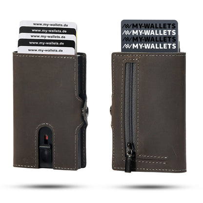 My-Wallets | Minimalistisch mit Münzfach | Hochwertiges Echtleder