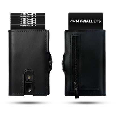 My-Wallets | Minimalistisch mit Münzfach | Hochwertiges Echtleder