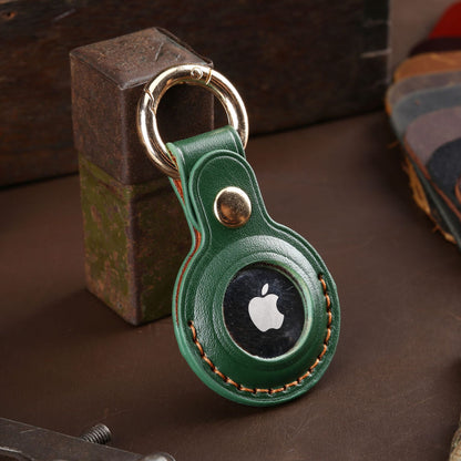Handgefertigte Lederschutzhuelle fuer Apple  AirTag* mit Schluesselanhaenger | Dreidimensionale High-End-Textur |