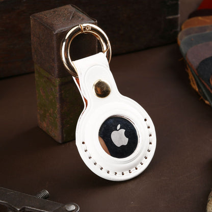 Handgefertigte Lederschutzhuelle fuer Apple  AirTag* mit Schluesselanhaenger | Dreidimensionale High-End-Textur |